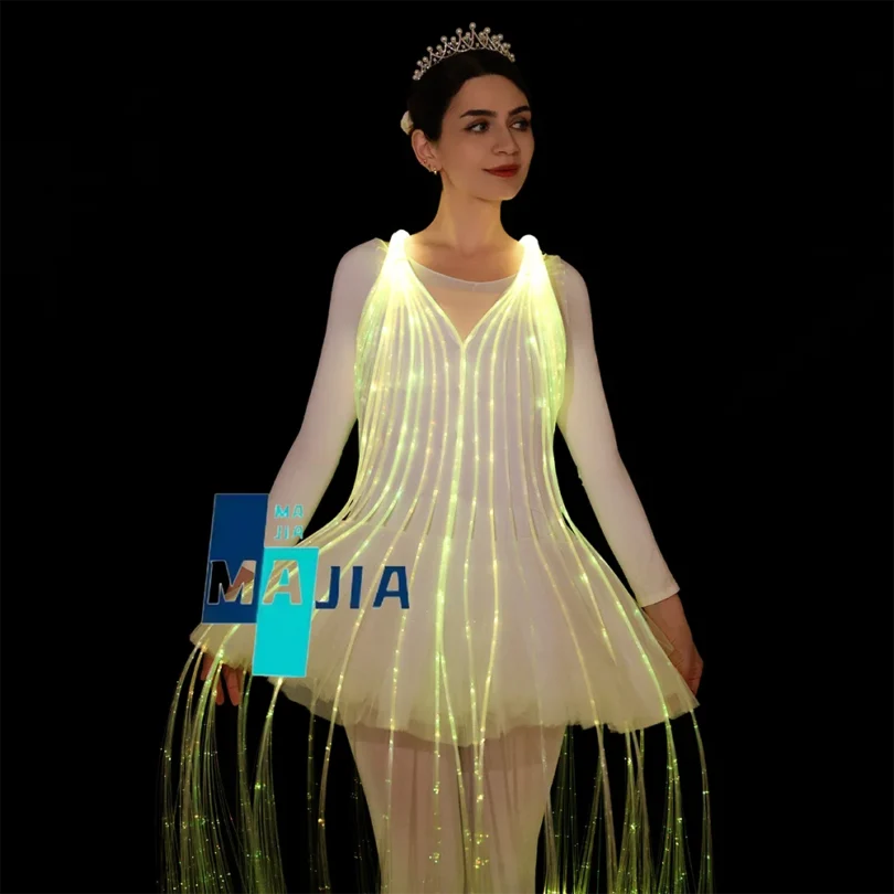 LED Woman costumes night light dress color changing leotardos mujer ballet 레오타드 Leotard Ballet wear ballet skirt - Image 5