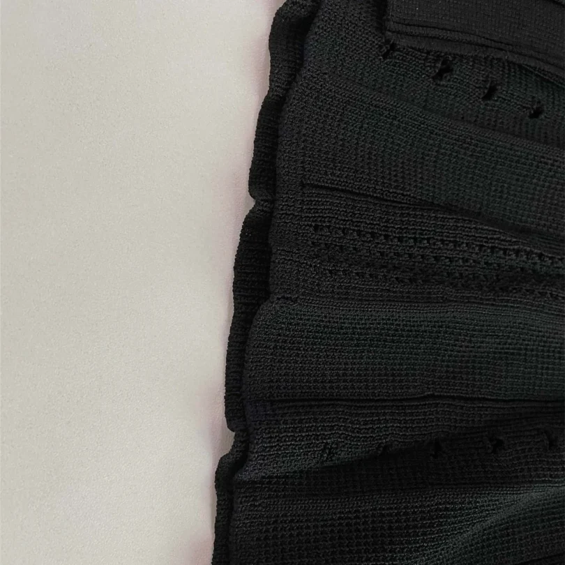 Summer-style fashionable openwork French slimming A-line short-sleeved knitted dress, fishtail long dress for women - Image 6