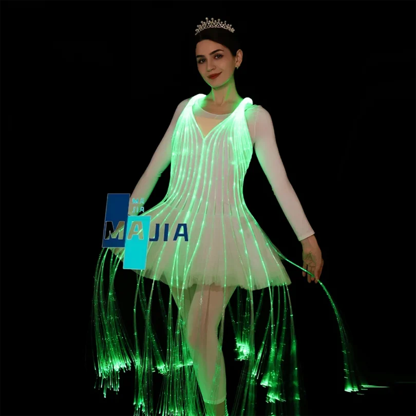 LED Woman costumes night light dress color changing leotardos mujer ballet 레오타드 Leotard Ballet wear ballet skirt - Image 2