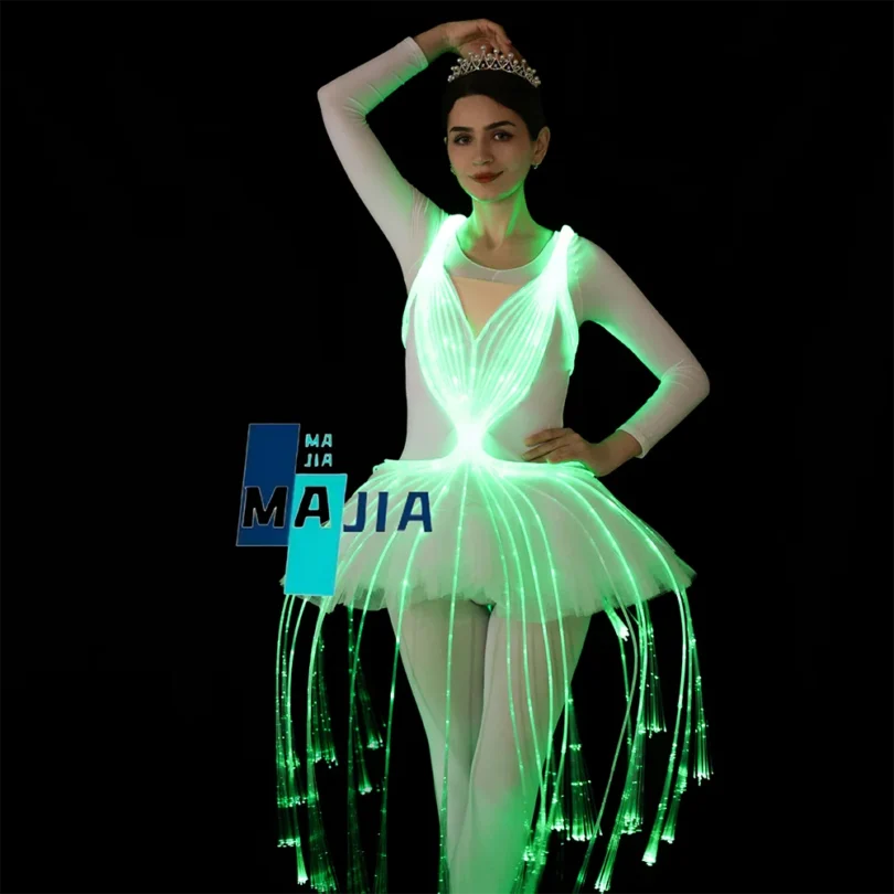 LED Woman costumes night light dress color changing leotardos mujer ballet 레오타드 Leotard Ballet wear ballet skirt - Image 4